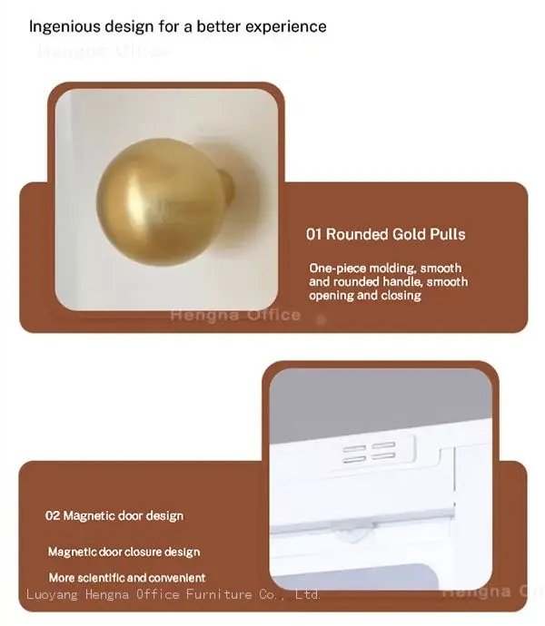 high-end-gold-handle & silent door detail-black-cabinet