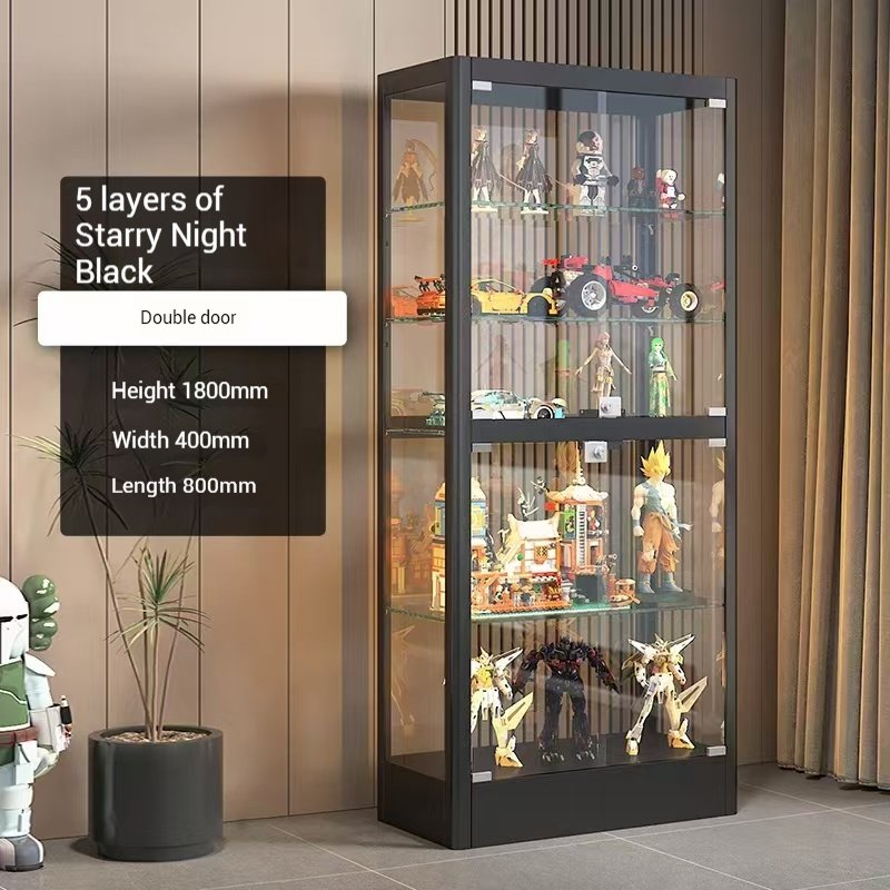 Wholesale-Commercial-Grade-Steel-Glass-Display-Showcase-Starry-Night-Black-1800mm