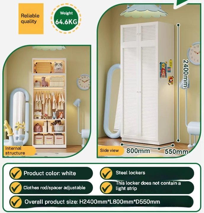 Wholesale modern steel bedroom wardrobes HNYG02jn -Adjustable Shelving for Home Furniture Retailers