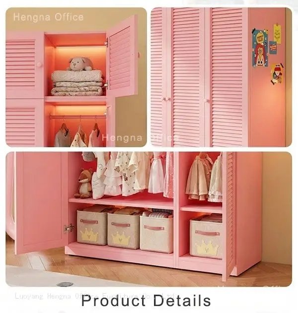 The display of pink Metal Wardrobe Armoire storage part 