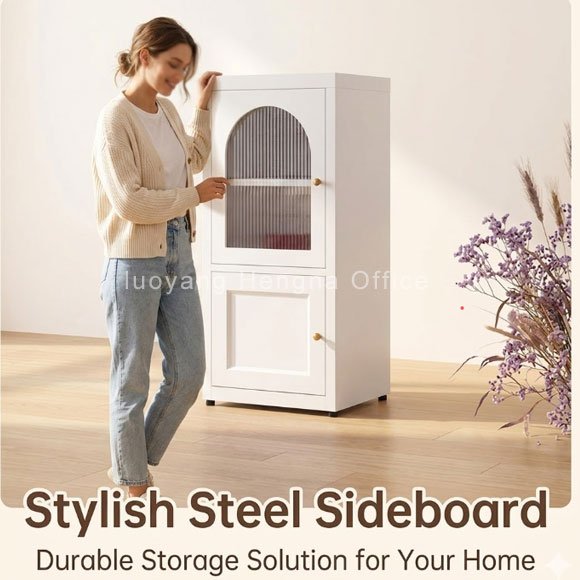Narrow Steel Cabinet 42cm with Tempered Glass & Adjustable Shelves — Apartment Compact Storage | Space-Saving Design 1 Narrow Steel Cabinet 42cm with Tempered Glass & Adjustable Shelves — Apartment Compact Storage | Space-Saving Design