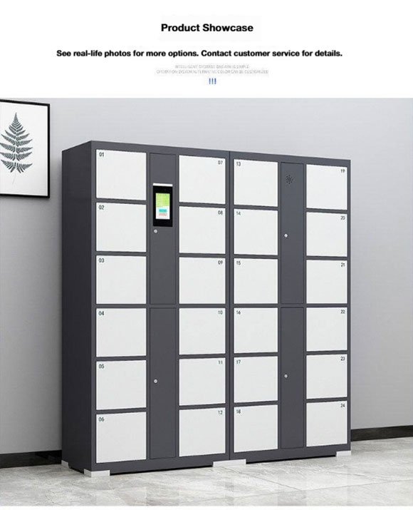 Face ID employee locker 24 doors cold rolled steel for factory changing room staff storage
