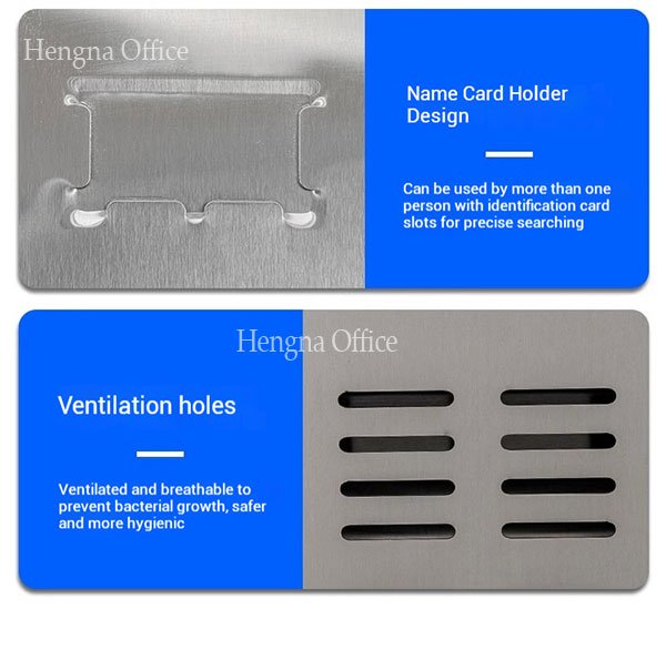 stainless steel locker door with staff ID label holder BPO